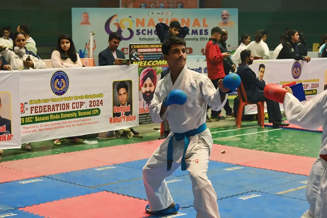 Karate class in session